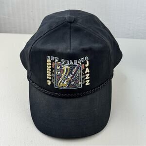 New Orleans Bourbon Street Jazz Vintage Black Cotton Cap KC One Size Fits All